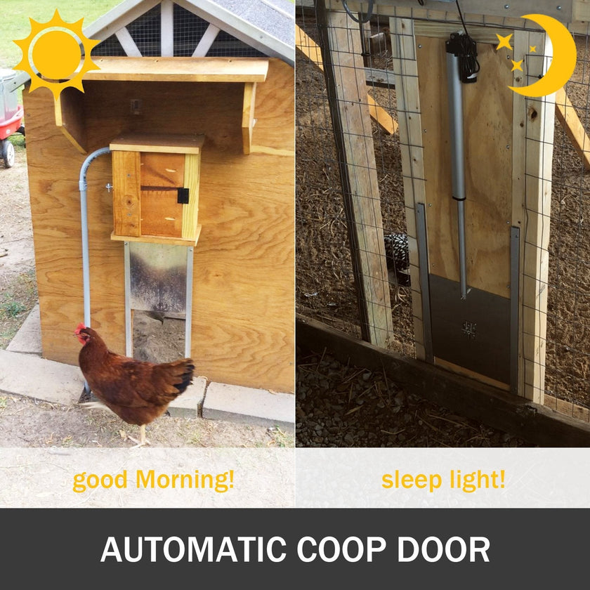 Vevor Automatic Chicken Coop Door Opener Kit Light Sensor 12.6