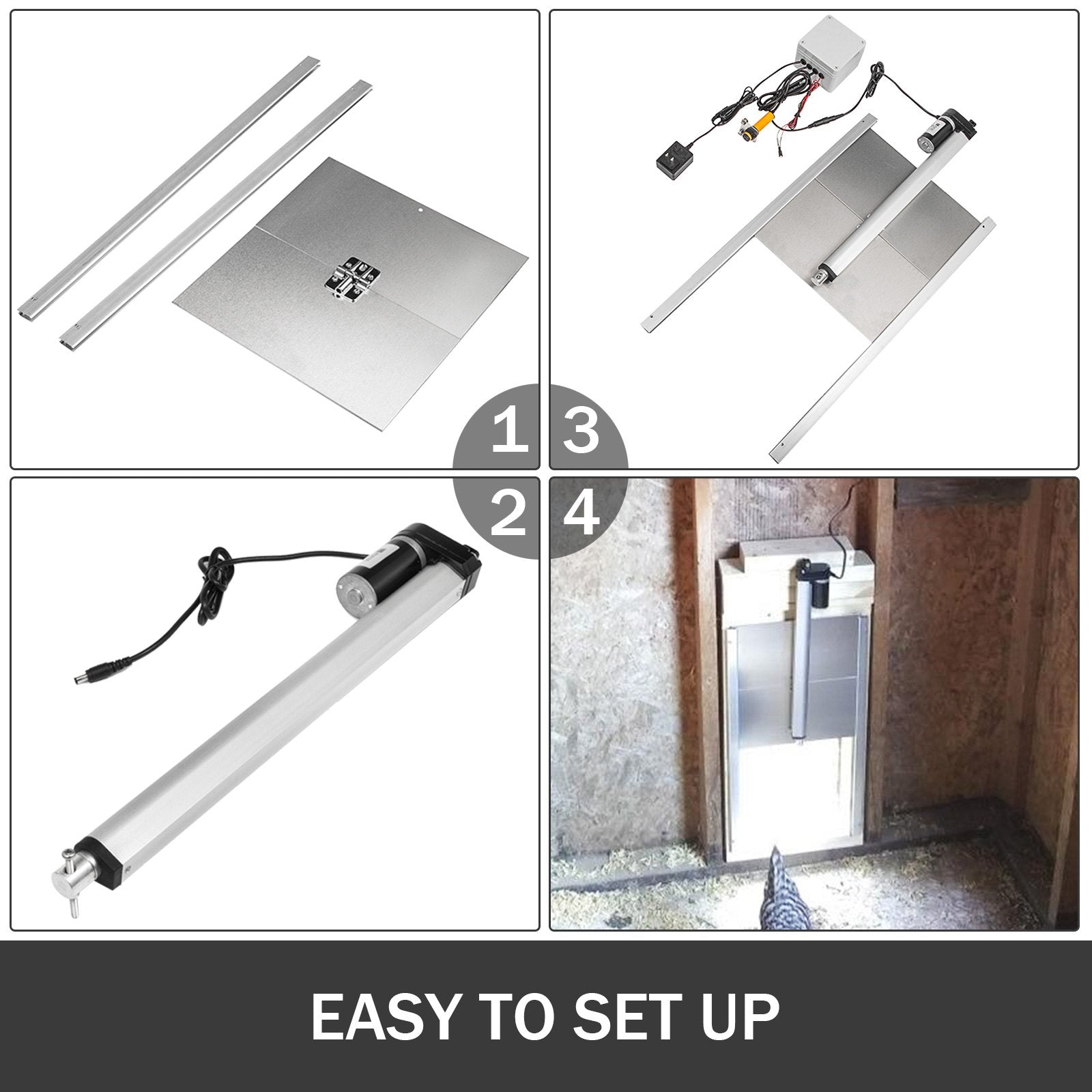 Vevor Automatic Chicken Coop Door Opener Kit Light Sensor 12.6