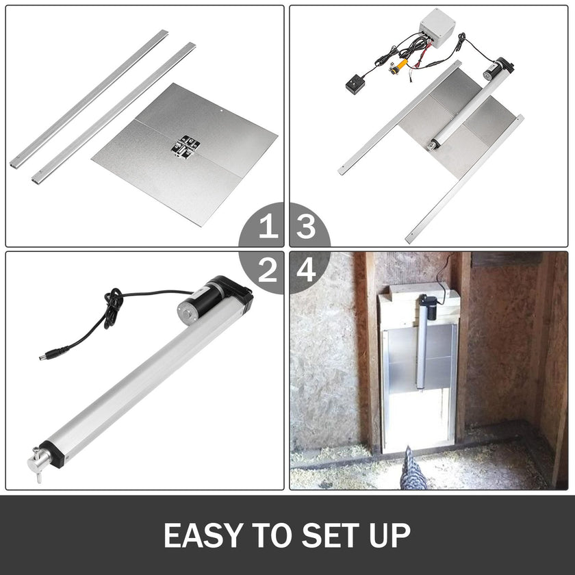 Vevor Automatic Chicken Coop Door Opener Kit Light Sensor 12.6