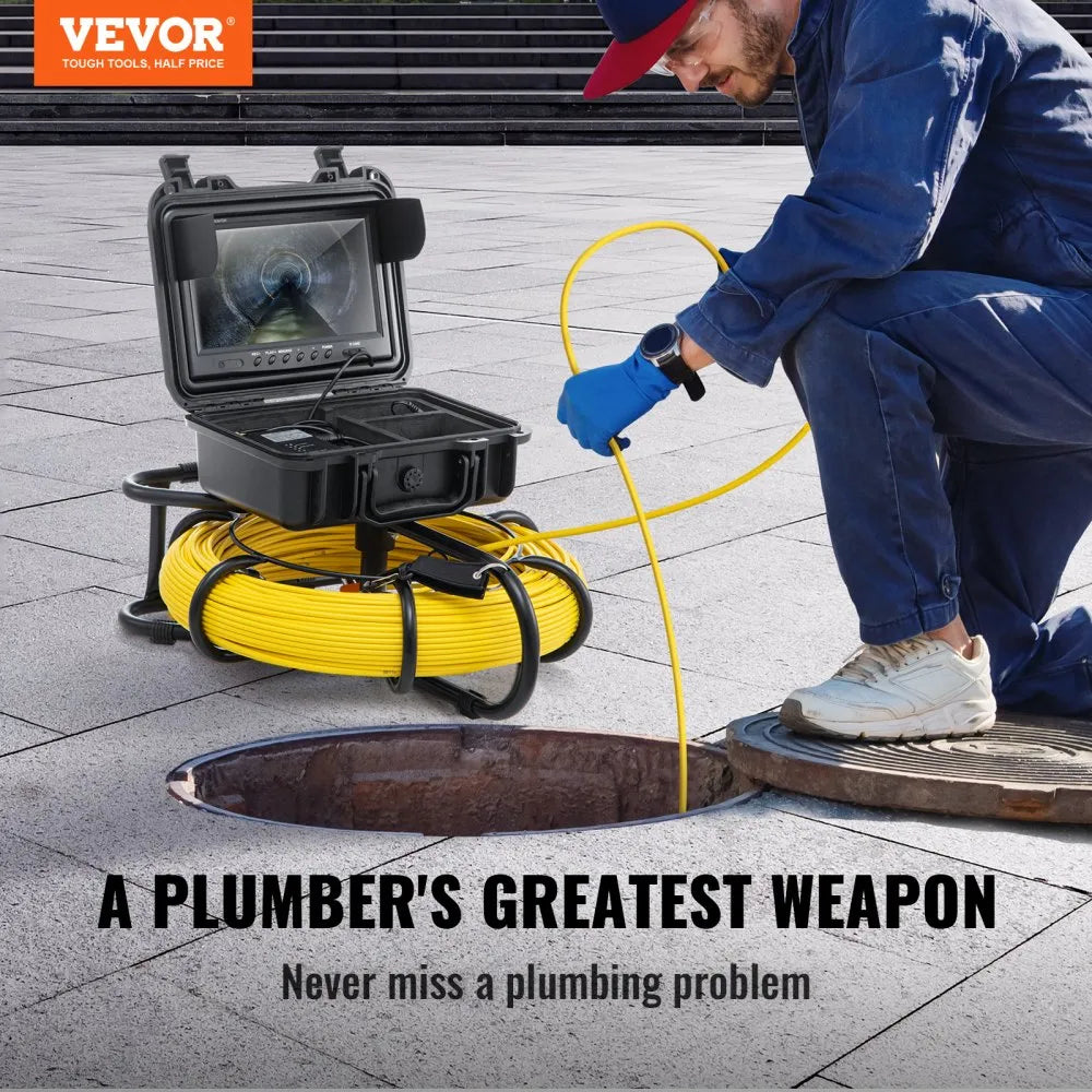 VEVOR Sewer Camera, 393 ft/120 m, 9