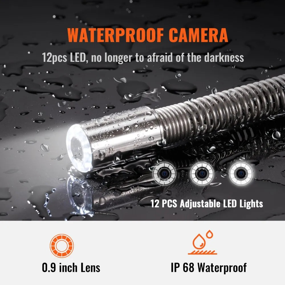 VEVOR Sewer Camera, 393 ft/120 m, 9