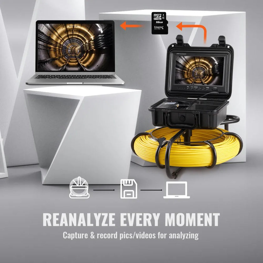 VEVOR Sewer Camera, 393 ft/120 m, 9