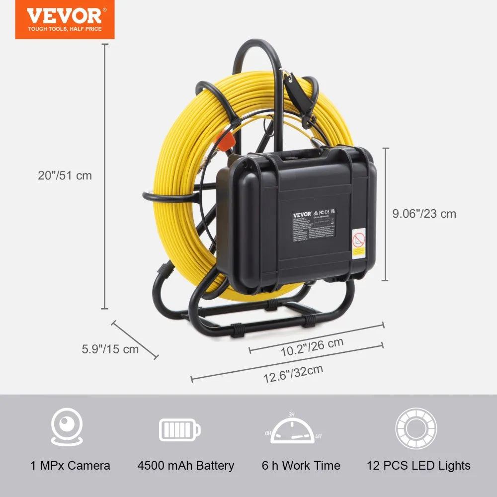VEVOR Sewer Camera, 300 ft/91.5 m, 9
