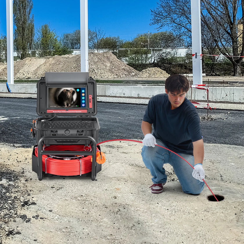 VEVOR Sewer Camera 165 ft/50m Self-Leveling Drain Camera with 10.1