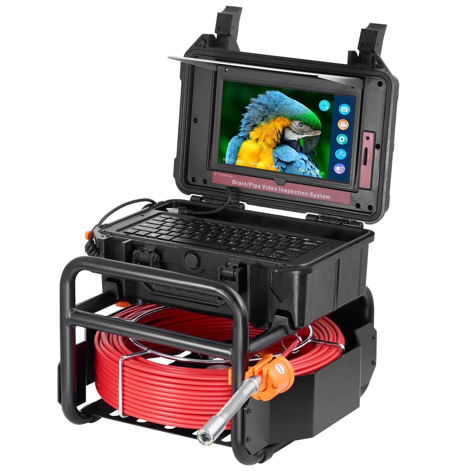 VEVOR Sewer Camera 165 ft/50m Self-Leveling Drain Camera with 10.1