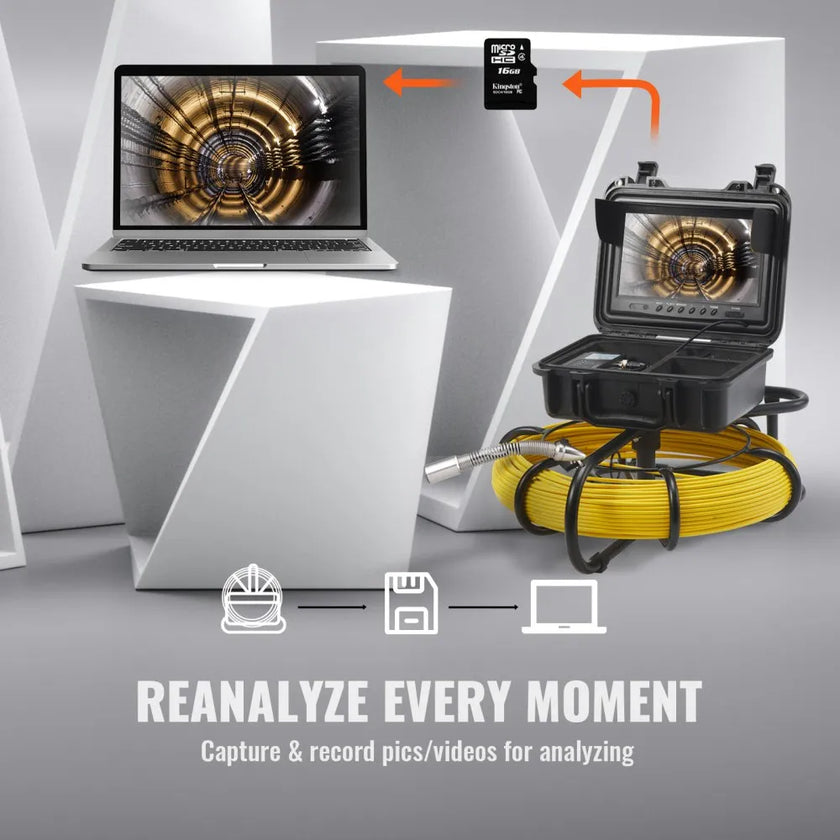VEVOR Sewer Camera, 230 ft/70 m, 9