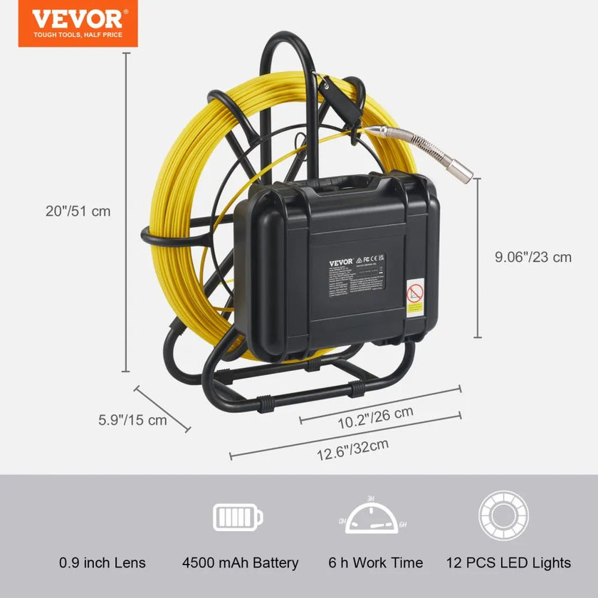 VEVOR Sewer Camera, 230 ft/70 m, 9