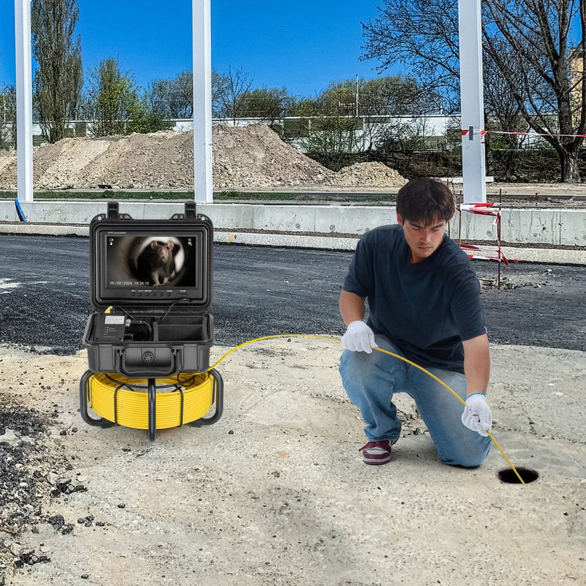VEVOR Sewer Camera 165 ft/50m Self-Leveling Drain Camera with 9