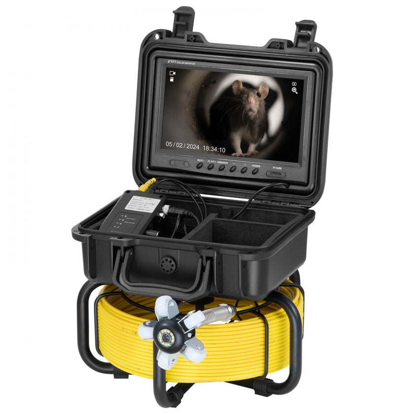 VEVOR Sewer Camera 165 ft/50m Self-Leveling Drain Camera with 9