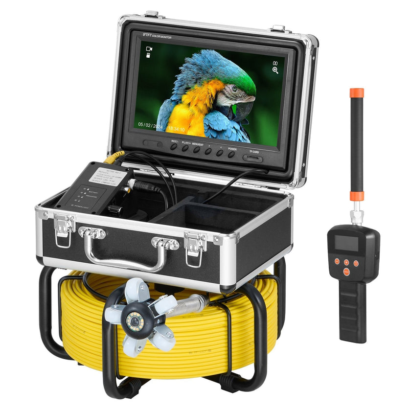 VEVOR Sewer Camera 98 ft/30 m Self-Leveling Drain Duct Camera with 512Hz Locator