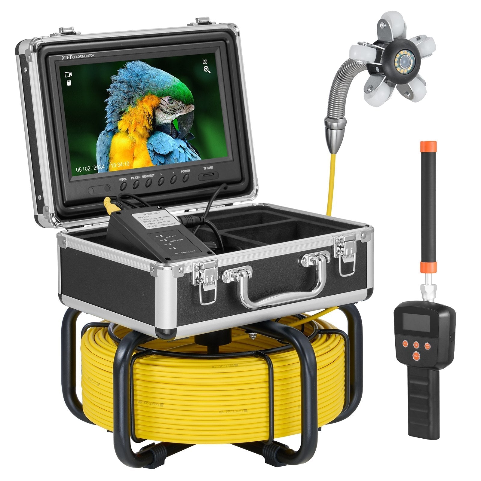 VEVOR Sewer Camera 98 ft/30 m Self-Leveling Drain Duct Camera with 512Hz Locator