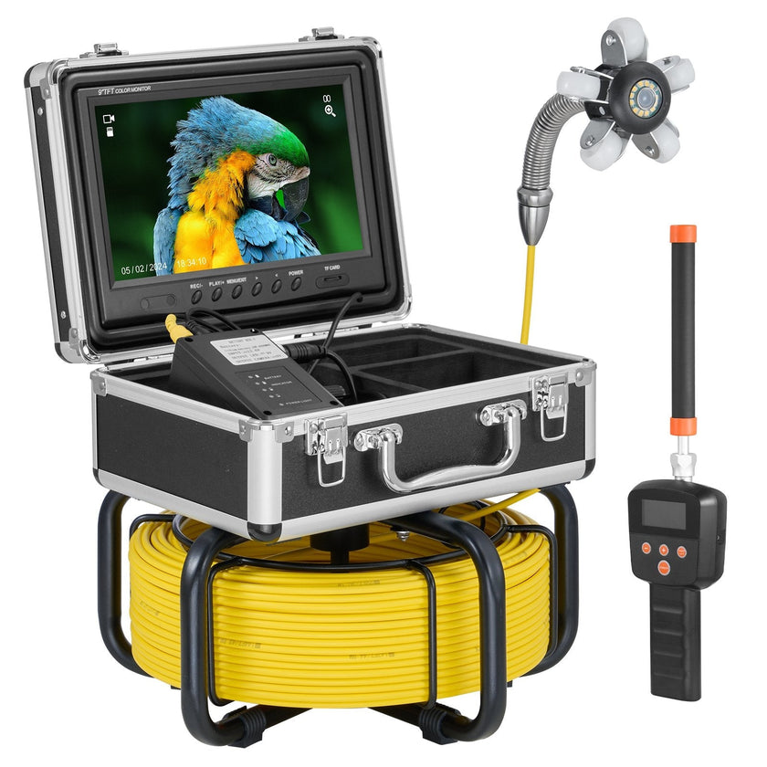 VEVOR Sewer Camera 98 ft/30 m Self-Leveling Drain Duct Camera with 512Hz Locator