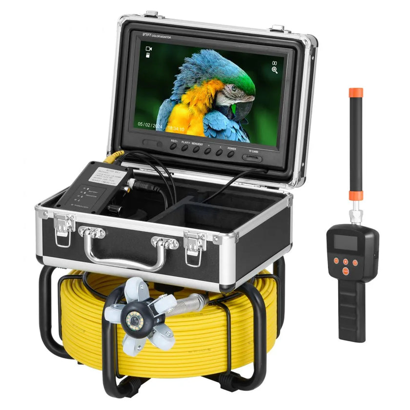 VEVOR Sewer Camera 165 ft/50 m Self-Leveling Drain Duct Camera with 512Hz Locator