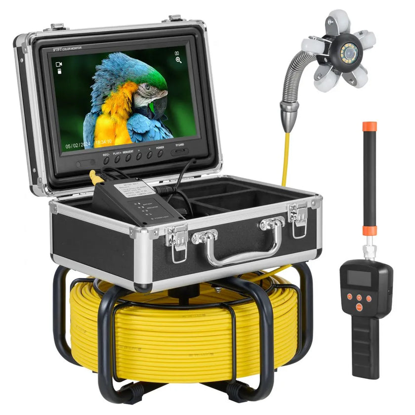 VEVOR Sewer Camera 165 ft/50 m Self-Leveling Drain Duct Camera with 512Hz Locator