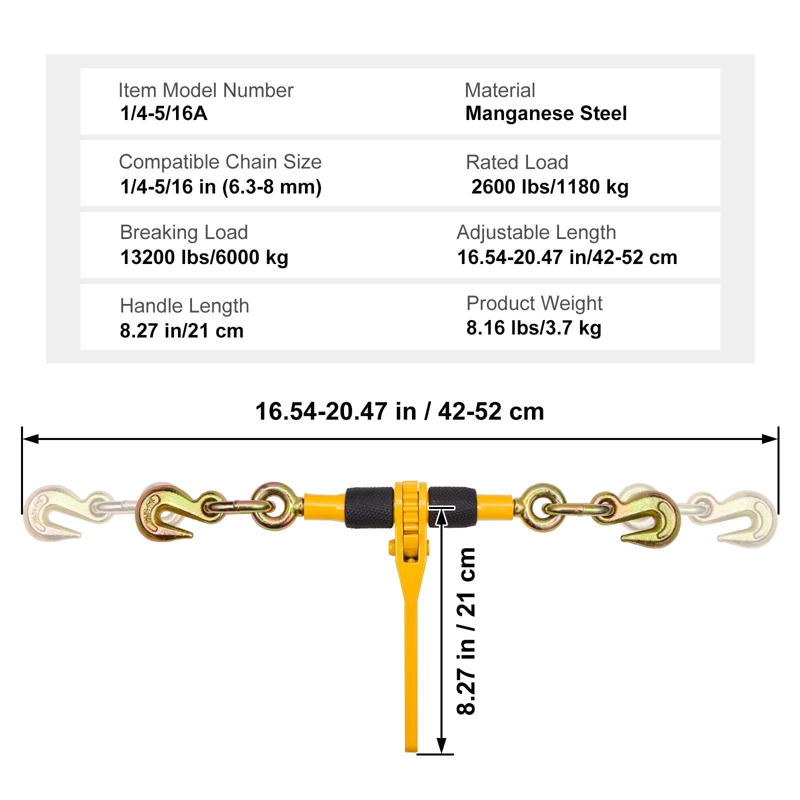 VEVOR Chain Binder Ratchet Load Binder 1/4