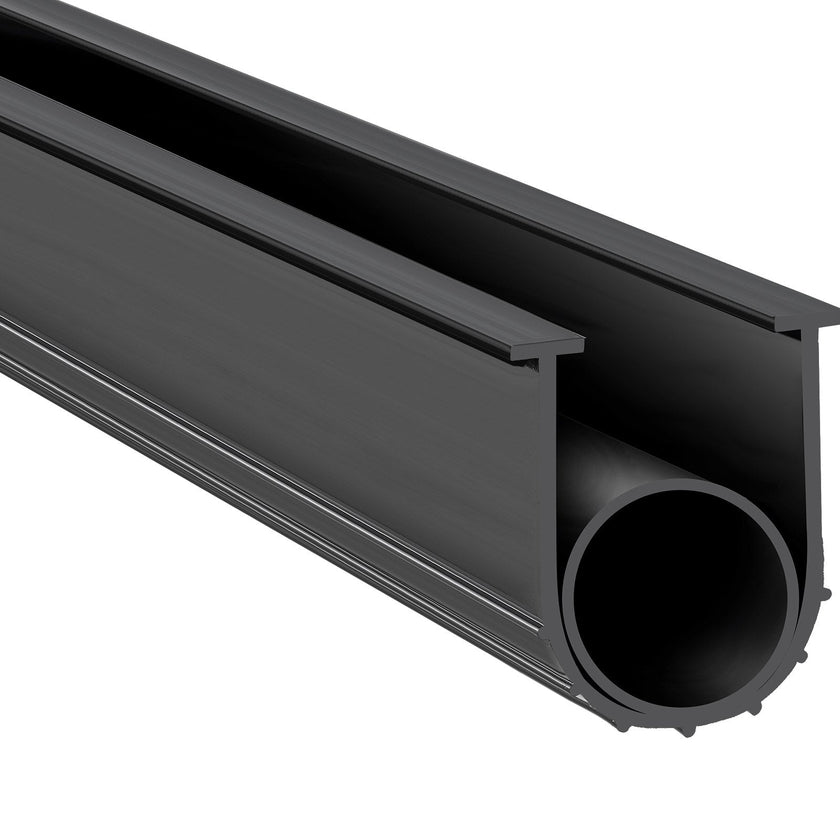 VEVOR Garage Door Seals Bottom Rubber, U Shape +O Ring Combination Garage Door Bottom Weather Seal, 10ft Weatherproofing Garage Door Seal, 5/16 inch T-ends and 3 3/4 inch Width, for Doors, Black