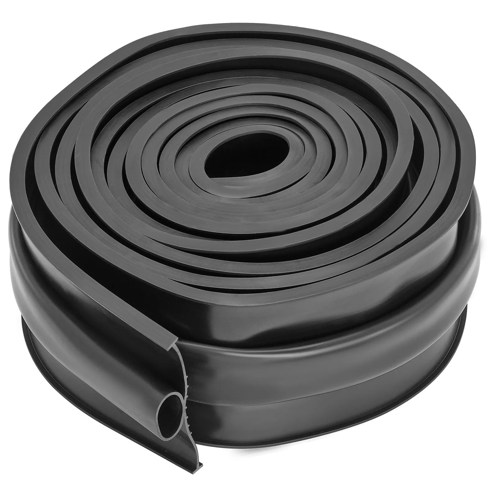 VEVOR Garage Door Seals Bottom Rubber, U Shape +O Ring Garage Door Bottom Weather Seal with Pre-drilled Aluminum Track Retainer Kit, 16ft 5/16 inch T-ends and 3 3/4 inch Width, for Doors, Black