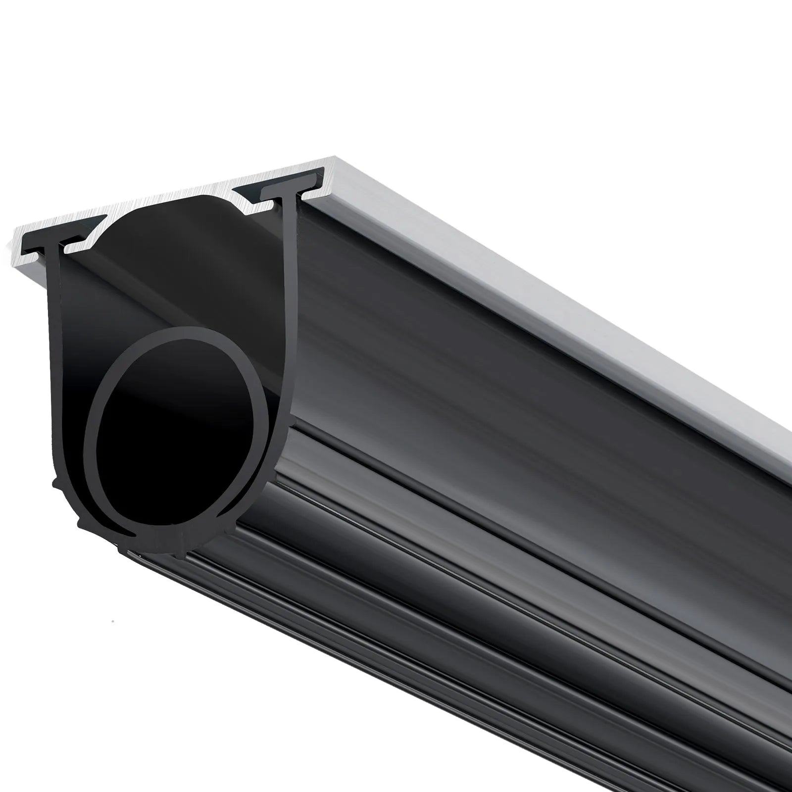 VEVOR Garage Door Seals Bottom Rubber, U Shape +O Ring Garage Door Bottom Weather Seal with Pre-drilled Aluminum Track Retainer Kit, 16ft 5/16 inch T-ends and 3 3/4 inch Width, for Doors, Black