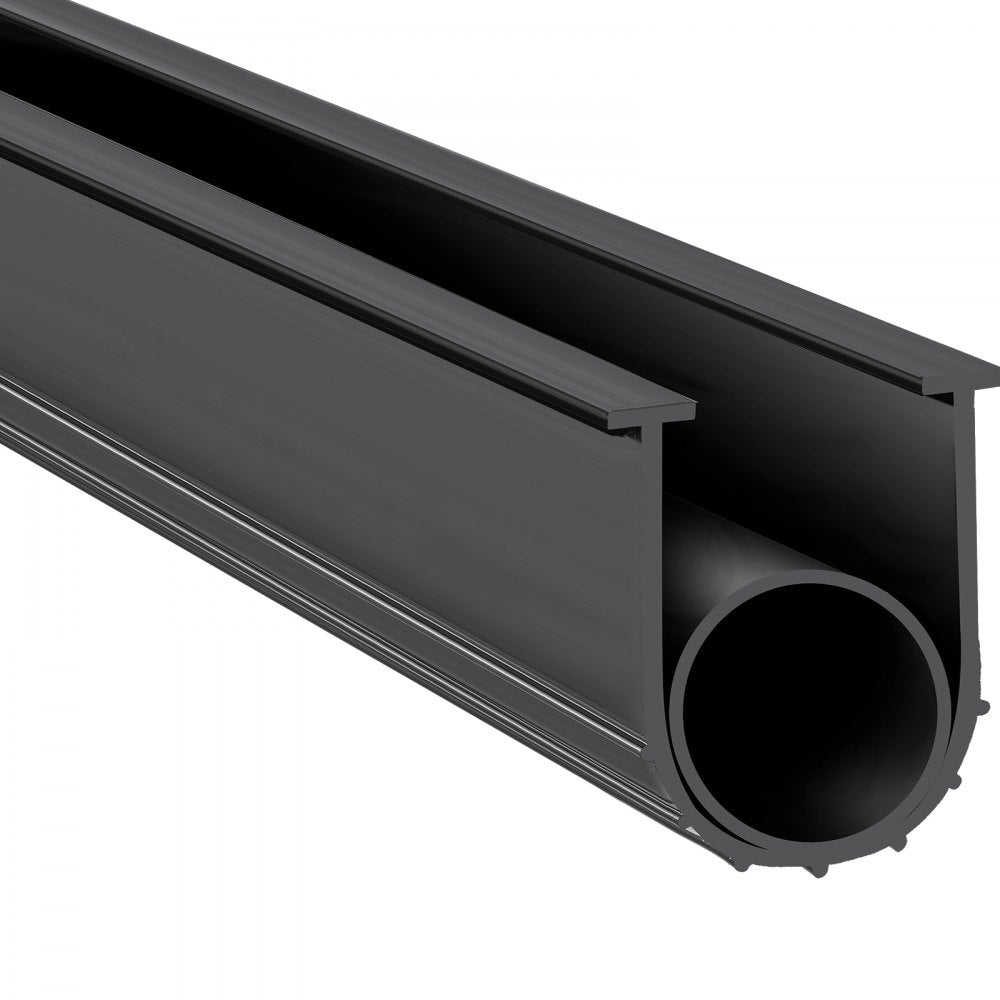 VEVOR Garage Door Seals Bottom Rubber, U Shape +O Ring Combination Garage Door Bottom Weather Seal, 20ft Weatherproofing Garage Door Seal, 5/16 inch T-ends and 3 3/4 inch Width, for Doors, Black