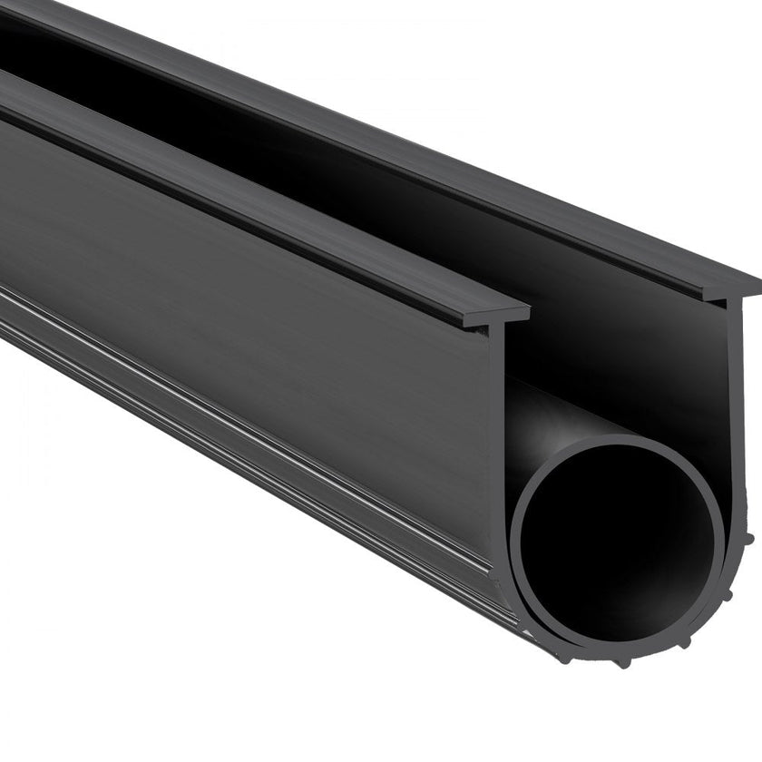 VEVOR Garage Door Seals Bottom Rubber, U Shape +O Ring Combination Garage Door Bottom Weather Seal, 20ft Weatherproofing Garage Door Seal, 5/16 inch T-ends and 3 3/4 inch Width, for Doors, Black