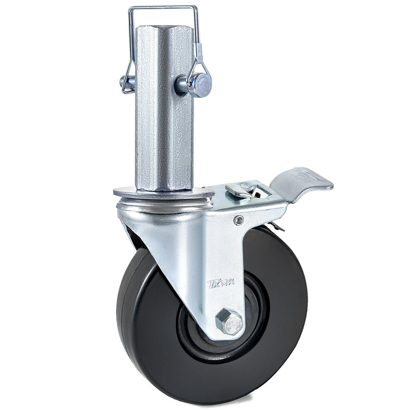 VEVOR 4 Pack 5 Inch Iron Core Polyurethane Swivel Caster with Dual Locking Brake Adjustable Legs 440 LBS Capacity per Wheel