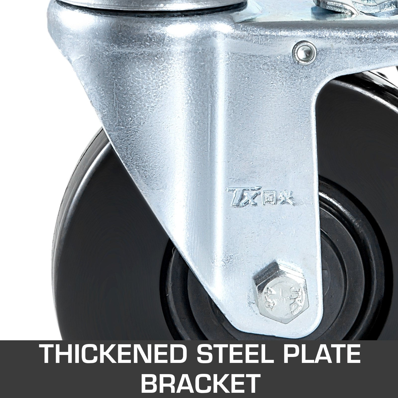 VEVOR 4 Pack 5 Inch Iron Core Polyurethane Swivel Caster with Dual Locking Brake Adjustable Legs 440 LBS Capacity per Wheel