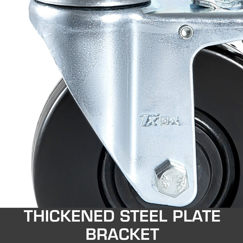 VEVOR 4 Pack 5 Inch Iron Core Polyurethane Swivel Caster with Dual Locking Brake Adjustable Legs 440 LBS Capacity per Wheel