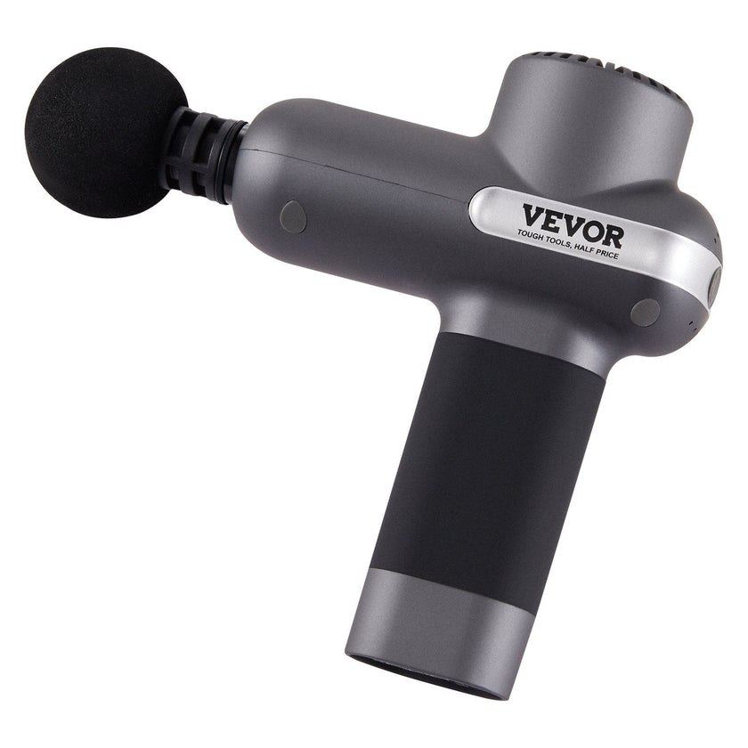 VEVOR Massage Gun Deep Tissue, Percussion Muscle Massager for Athletes - with 5 Speed Levels & 6 Massage Heads, 7.4V 2500mAh Batteries, Handheld Electric Massage Gun for Pain Relief, Muscle Relaxation
