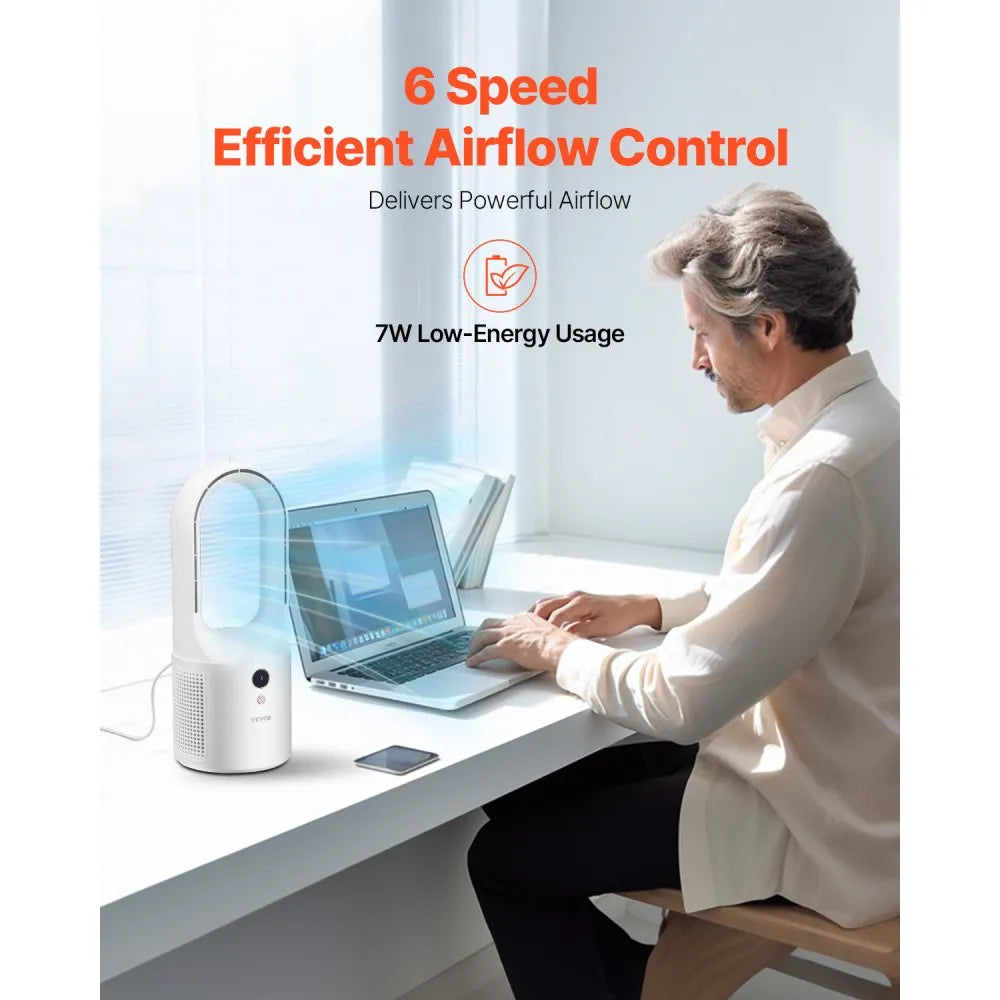 VEVOR Portable Desk Bladeless Fan 12.99