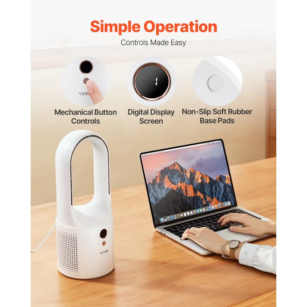 VEVOR Portable Desk Bladeless Fan 12.99