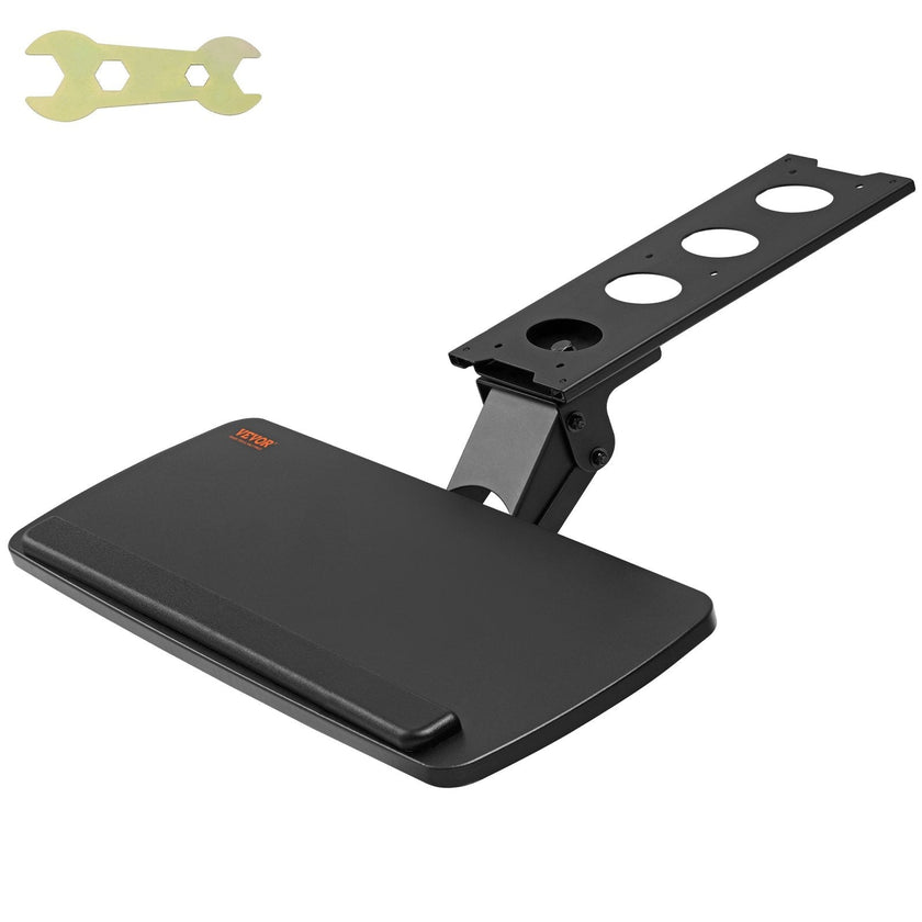 VEVOR Keyboard Tray Under Desk, Height and Angle Adjustable Ergonomic Keyboard/Mouse Tray Under Desk, Large 25x9.8 inch Slide-out Computer Drawer for Typing in Home, Office Work