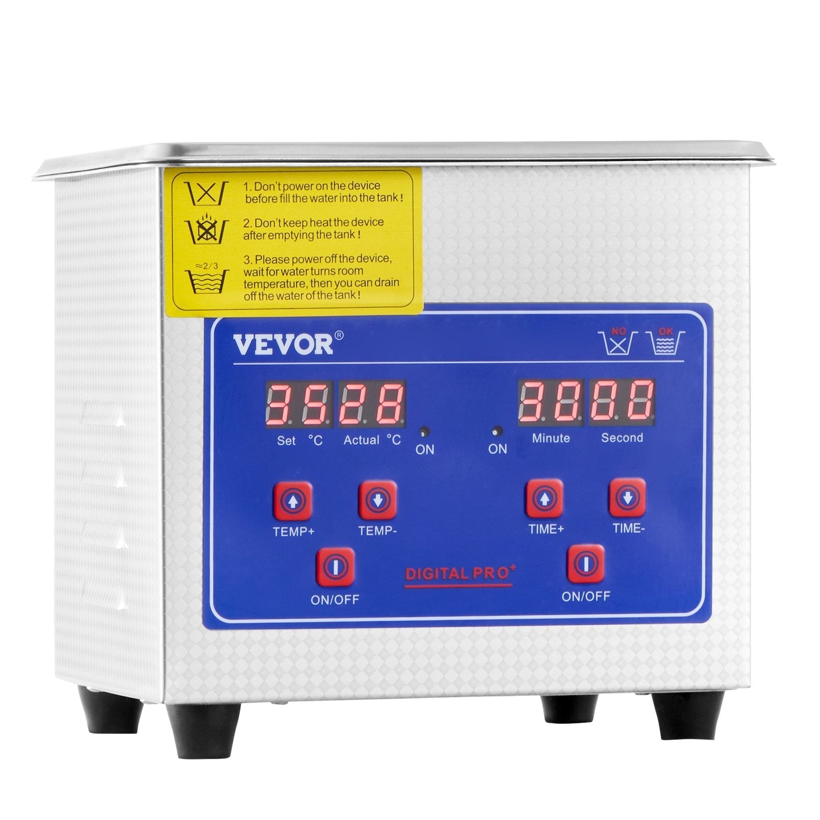 VEVOR Ultrasonic Cleaner 1.3L Professional Ultrasonic Cleaner with Digital Timer 40kHz Excellent Ultrasonic Cleaning Machine 110V for Jewelry Watch Ring Coin Diamond Eyeglasses Small Parts Cleaning