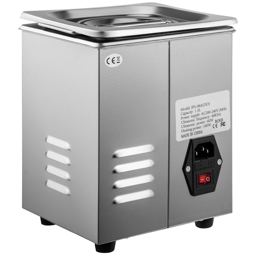 VEVOR Ultrasonic Cleaner 2L Digital Ultrasonic Parts Cleaner with Timer 40kHz Professional 304 Stainless Steel Ultrasonic Cleaner 110V for Jewelry Watch Glasses Diamond Eyeglass Small Parts Cleaning