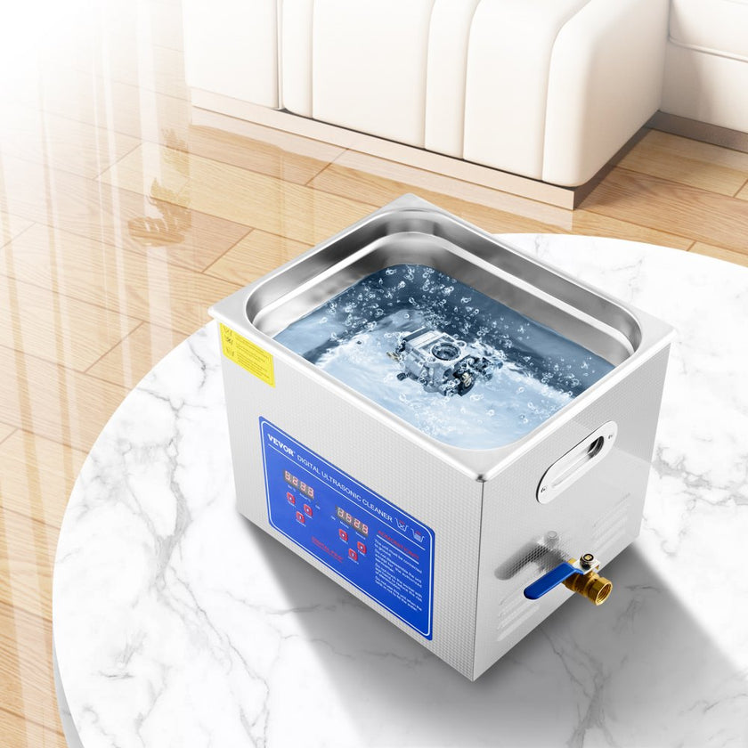 VEVOR Professional Ultrasonic Cleaner, 9.5 L Ultrasonic Jewelry Cleaner with Digital Timer & Heater, Stainless Steel Industrial Sonic Cleaner 40kHz for Glasses, Watches, Rings, Small Parts