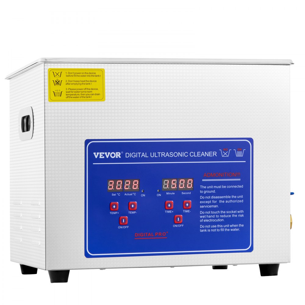 VEVOR Professional Ultrasonic Cleaner, 9.5 L Ultrasonic Jewelry Cleaner with Digital Timer & Heater, Stainless Steel Industrial Sonic Cleaner 40kHz for Glasses, Watches, Rings, Small Parts