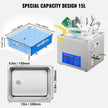 VEVOR 15L Ultrasonic Cleaner with Digital Timer&Heater Professional Ultrasonic Cleaner 40kHz Advanced Ultrasonic Cleaner 110V for Wrench Screwdriver Repairing Tools Industrial Parts Metal Cleaning