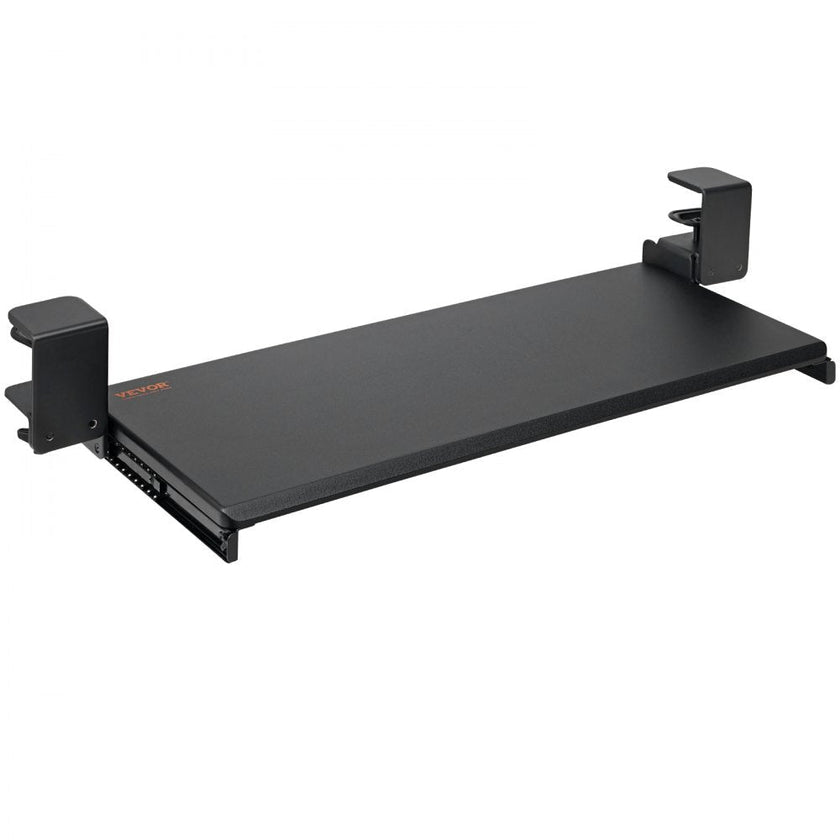 VEVOR Keyboard Tray Under Desk, Pull out Keyboard/Mouse Tray Under Desk with Sturdy No-drill C Clamp Mount, Large 26.8 x 11 inch Slide-out Computer Drawer for Typing in Home, Office Work