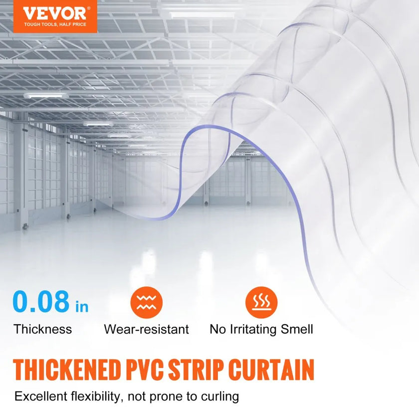 VEVOR Strip Curtain, 150' Length x 8