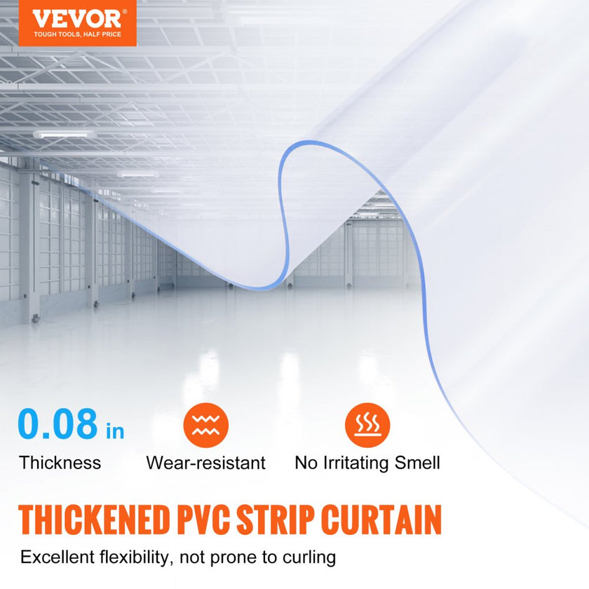 VEVOR Strip Curtain, 150' Length x 8