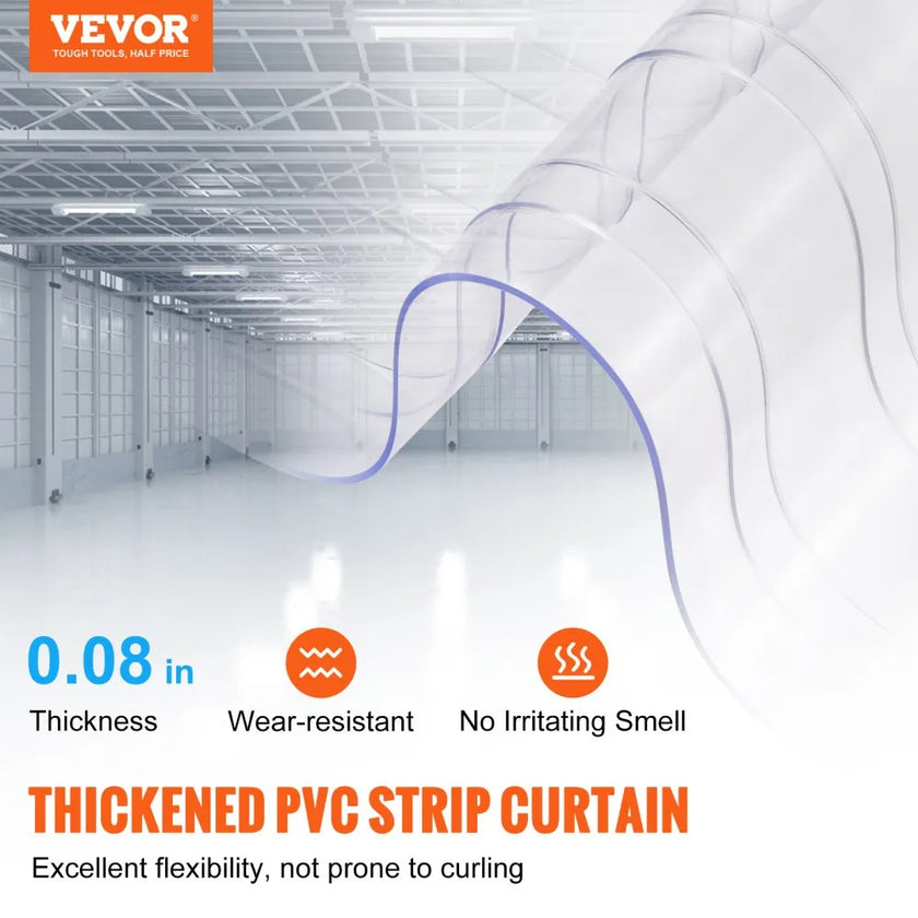 VEVOR Strip Curtain, 164' Length x 8