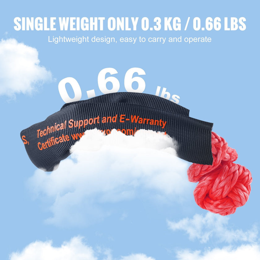 VEVOR Soft Shackle Synthetic Recovery Rope 2PCS 1/2