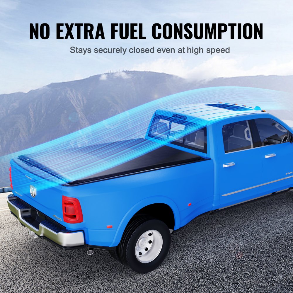 VEVOR Truck Bed Cover, Roll Up Truck Bed Tonneau Cover, Compatible with 2002-2018 Dodge Ram 1500, 2003-2024 2500 3500, 2019-2024 Classic, for 6.4 x 5.5 ft Bed, Soft PVC material, Roll Up Tonneau Cover