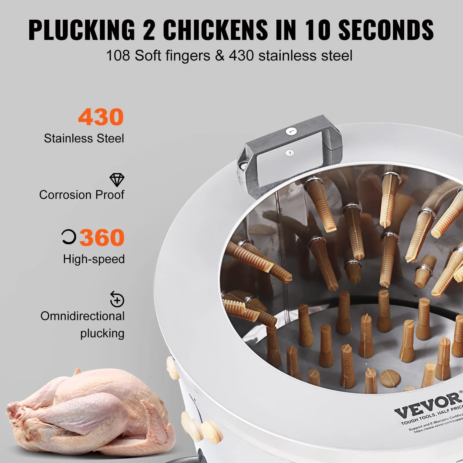 VEVOR Chicken Plucker Machine, 20