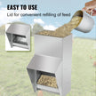 VEVOR Galvanized Poultry Feeder Holds 11.5lbs of Feed Chicken Feeders No Waste 6.3x8.3x12.9in Hanging Chicken Feeder with Lid Weatherproof Outdoor Coop Food Dispenser for Duck