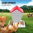 VEVOR Galvanized Poultry Feeder 25lbs Capacity Chicken Feeder No Waste 22lbs Chicken Feeder with Lid 11.75x11.75x15.75in Chicken Feeder and Water for 10 Chickens Automatic Poultry Feeder Outdoor