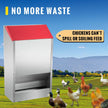 VEVOR Galvanized Poultry Feeder Holds 50lbs of Feed Chicken Feeders No Waste 13.8x11x25.6in Hanging Chicken Feeder with Lid Weatherproof Outdoor Coop Food Dispenser Tilted lid