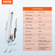 VEVOR Linear Actuator 12V, 16 Inch High Load 330lbs/1500N Linear Actuator, 0.19