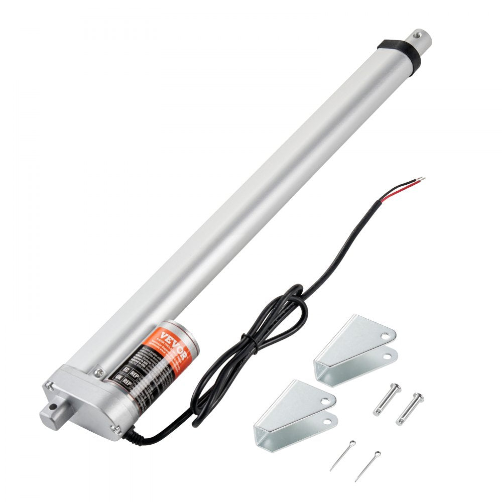 VEVOR Linear Actuator 12V, 16 Inch High Load 330lbs/1500N Linear Actuator, 0.19