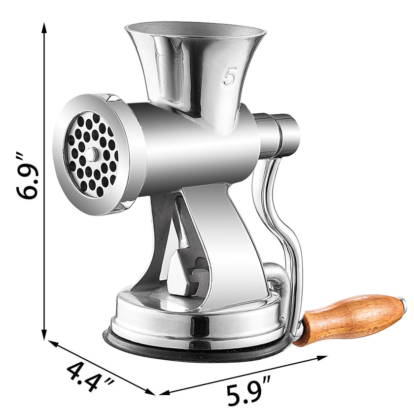 VEVOR Hand Operated Meat Grinder, 304 Stainless Steel Manual Meat Grinder, Multifunction Crank Meat Grinder Sausage Maker Powder Grinder, Household Manual Meat Mincer for Beef Chicken Pepper Mushroom