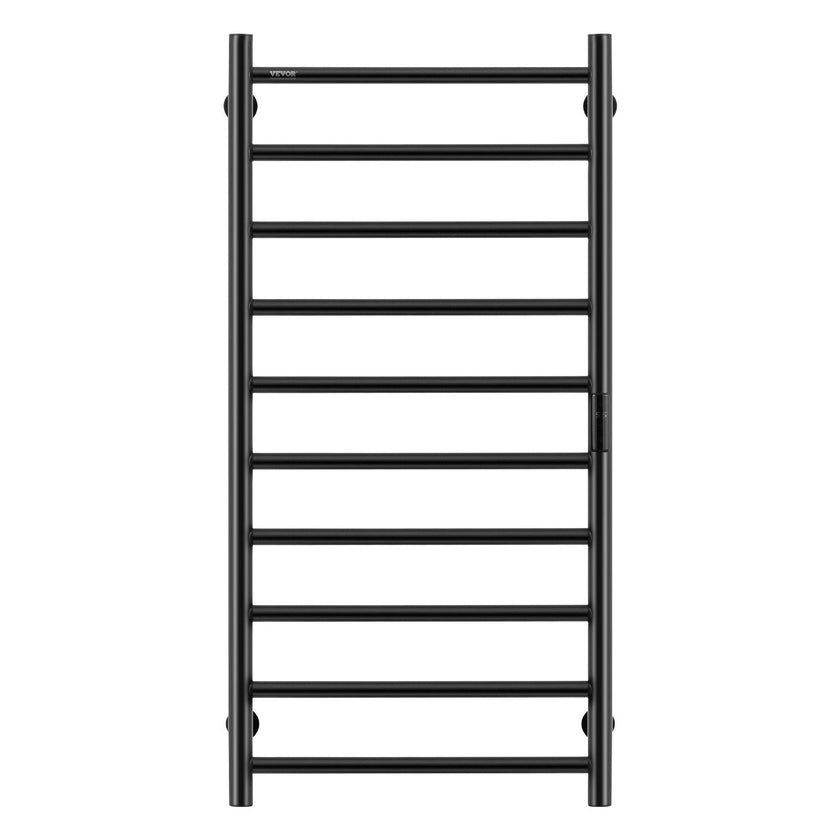 VEVOR 10-Bar Towel Warmer Rack Wall Mounted Heated Towel Rack for Bathroom Black